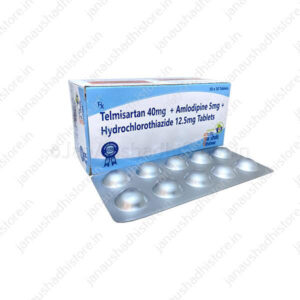 Telmisartan 40mg + Amlodipine 5 mg + Hydrochlorothiazide 12.5 mg Tablets