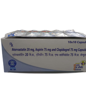 Atorvastatin, Aspirin Gastro-Resistant and Clopidogrel Capsules (20mg , 75mg , 75mg)