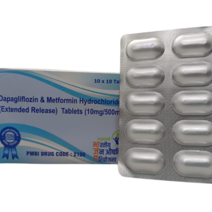 Dapagliflozin & Metfromin Hydrochloride Tablets IP ( 10mg/ 500mg)
