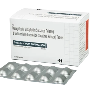 Dapagliflozin, Vildagliptin (Sustained Release) & Metformin Hydrochloride (Sustained Release) Tablets (10/100/500)